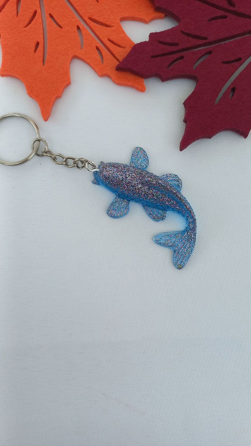 Carpe koi - bleu / paillettes