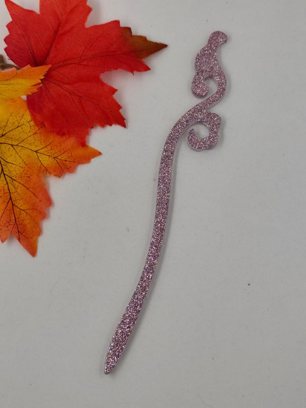 Baguette spirale - rose paillettes
