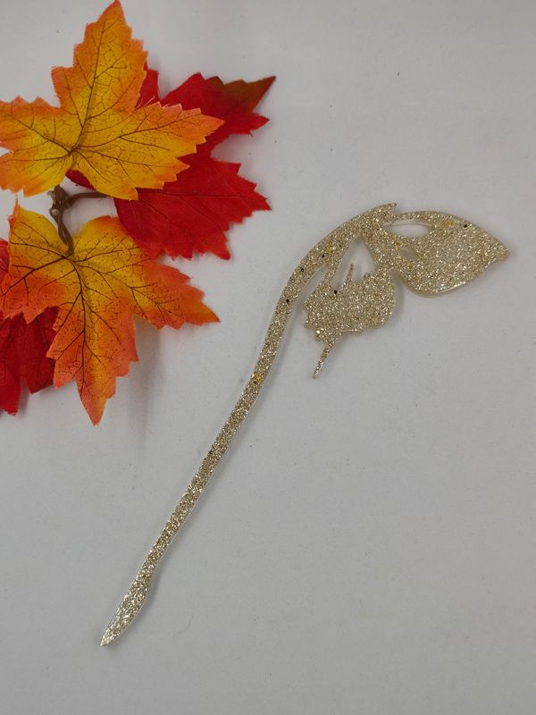 Baguette papillons - argent paillettes