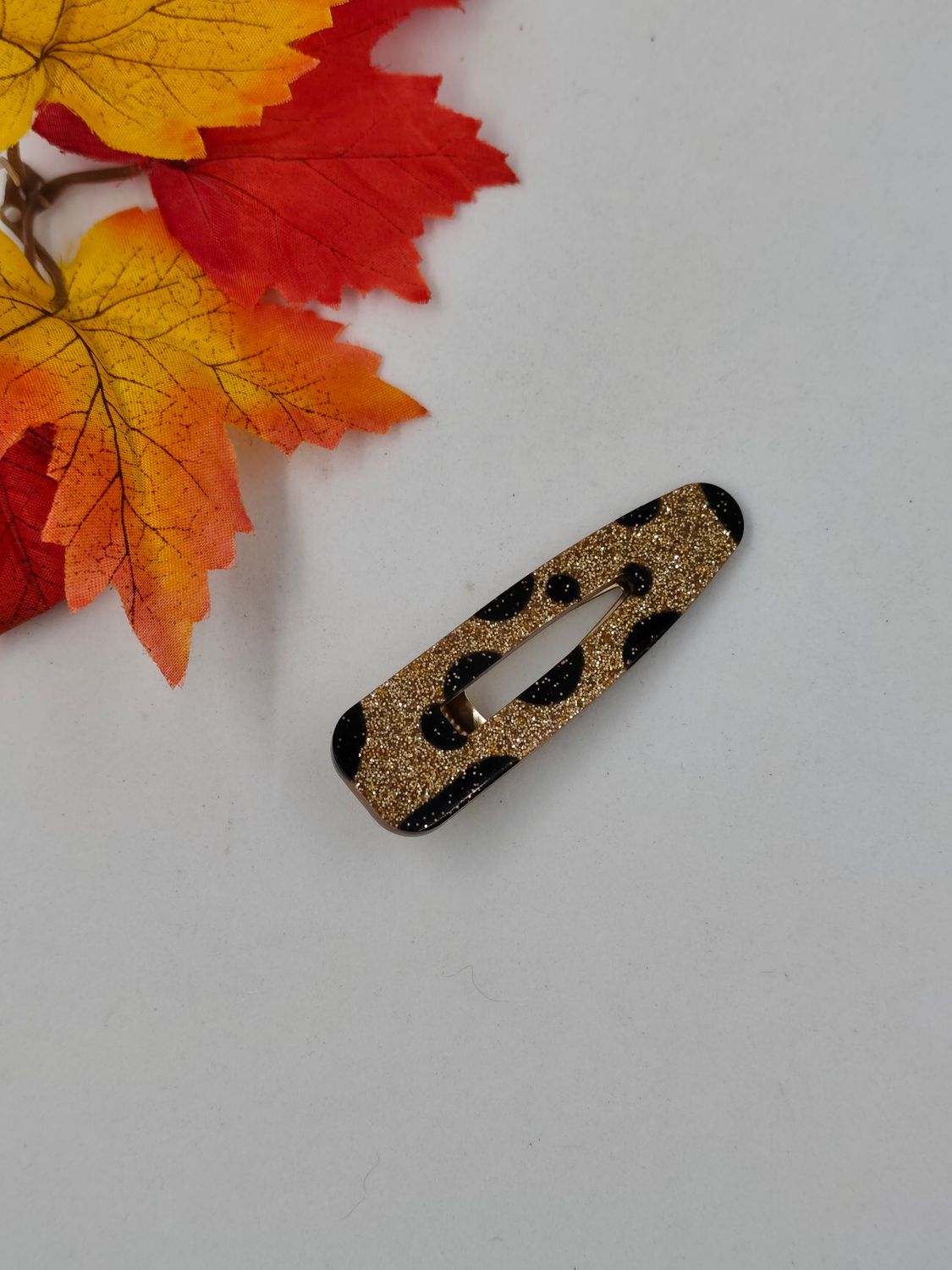 Barrette pince - léopard paillettes