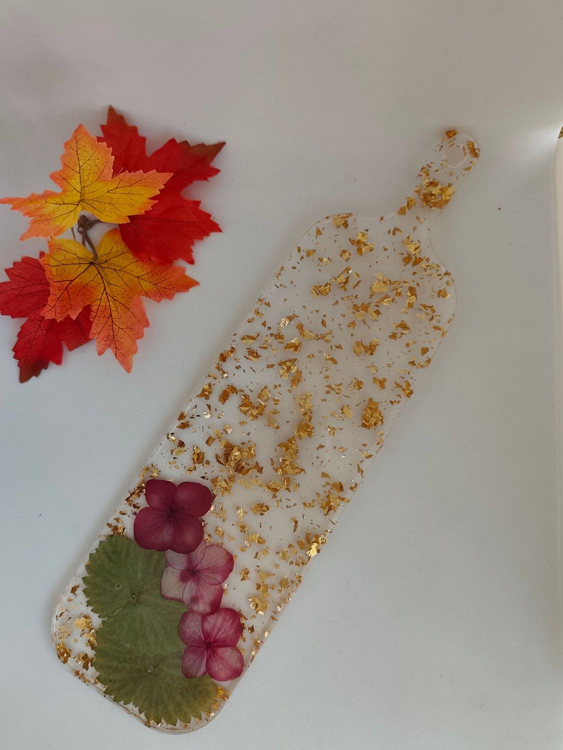 Planche présentation - doré/fleurs séchés