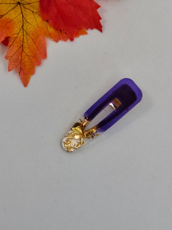 Barrette pince - prune / doré Barrette pince - prune / doré