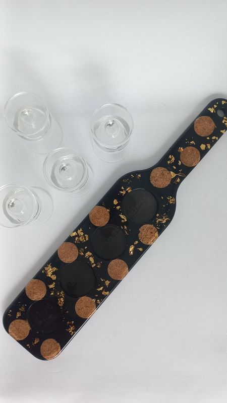 Planche shooter - noir / doré / bouchon de liège