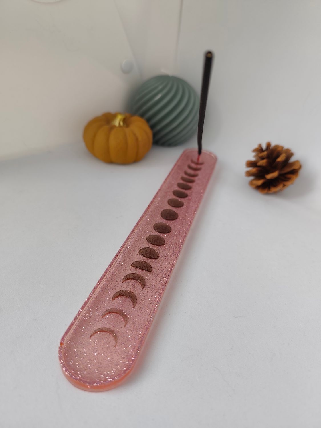 Support encens - Rose paillettes / noir Support encens - Rose paillettes / noir