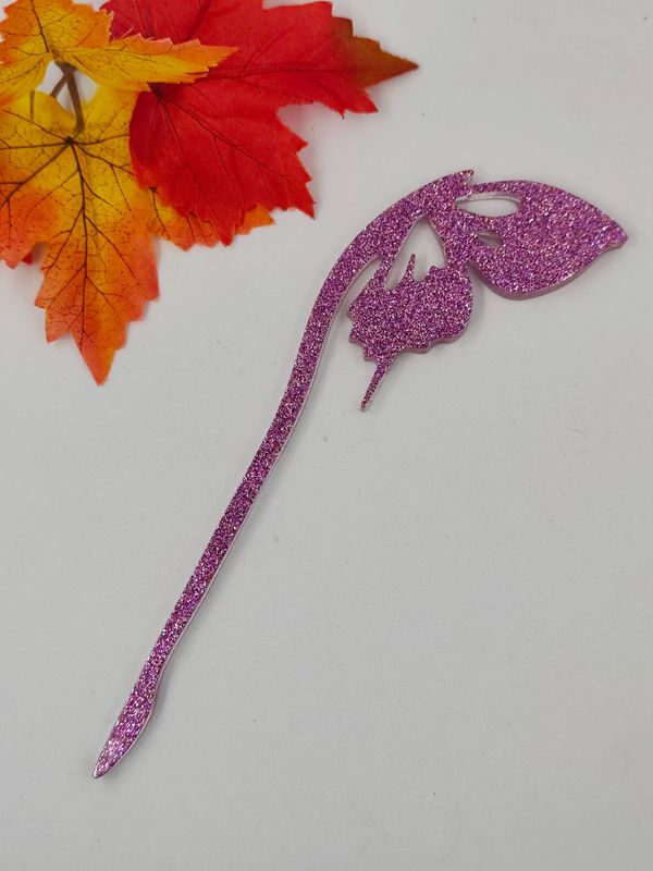 Baguette papillons - violet paillettes Baguette papillons - violet paillettes