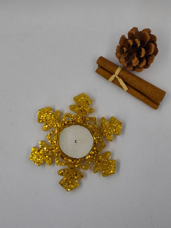 Bougeoir - doré paillettes Bougeoir - doré paillettes