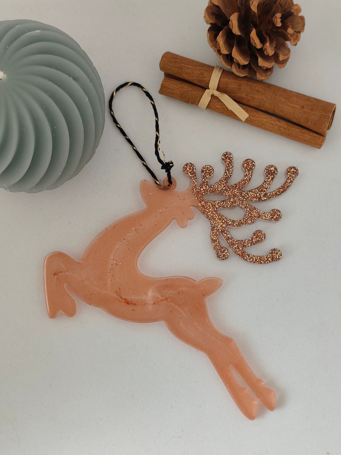 Cerf Adulte - marron / marron paillettes