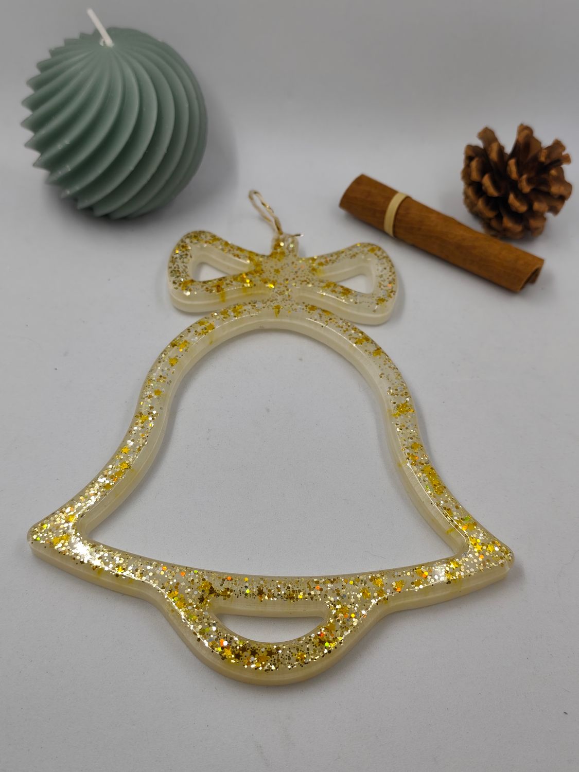 Cloche- blanc / doré paillettes