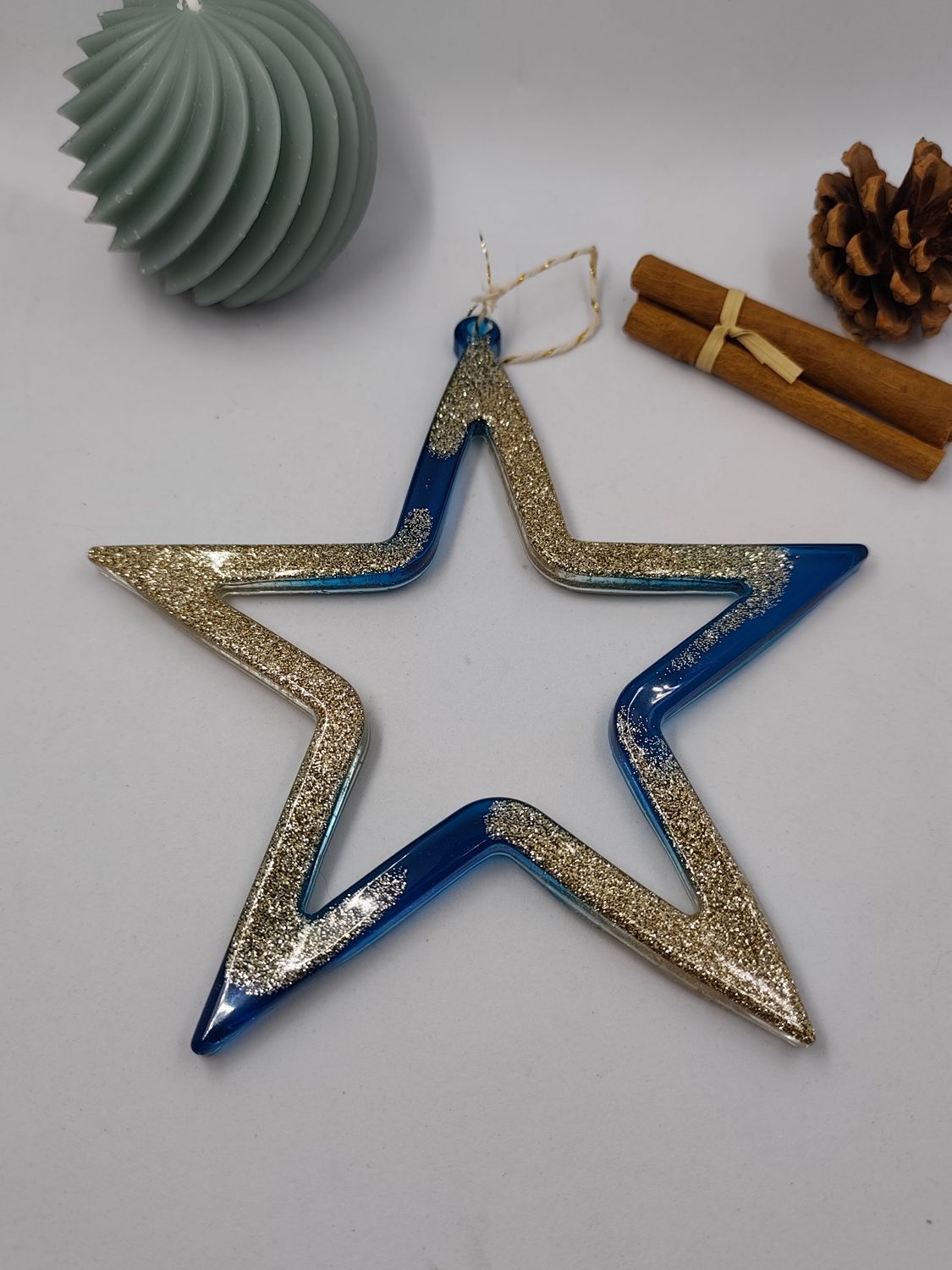 Etoile - bleu / argent paillettes