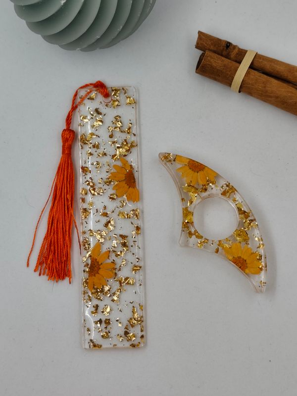 Fleur orange / Doré