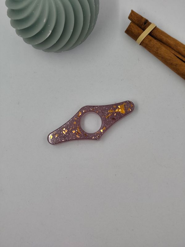 Bague de lecture - rosé paillettes marron argenté Bague de lecture - rosé paillettes marron argenté