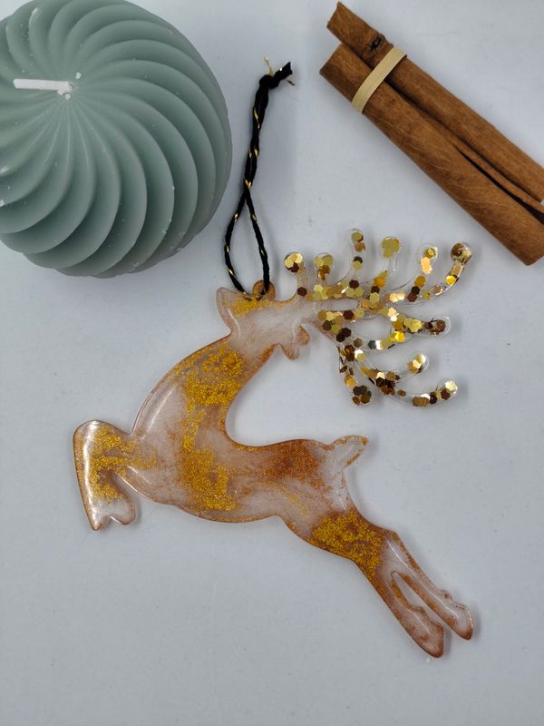 Cerf Adulte - doré / marron paillettes Cerf Adulte - doré / marron paillettes