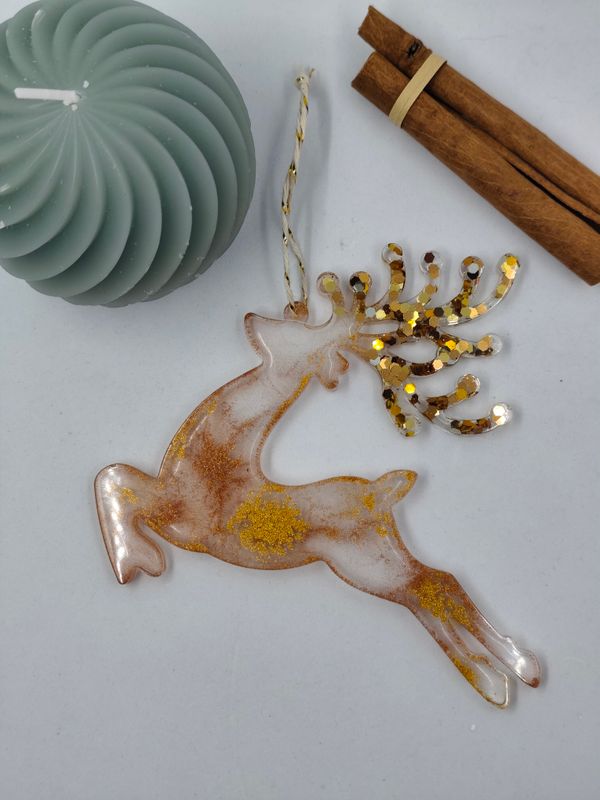 Cerf Adulte - doré / marron paillettes Cerf Adulte - doré / marron paillettes