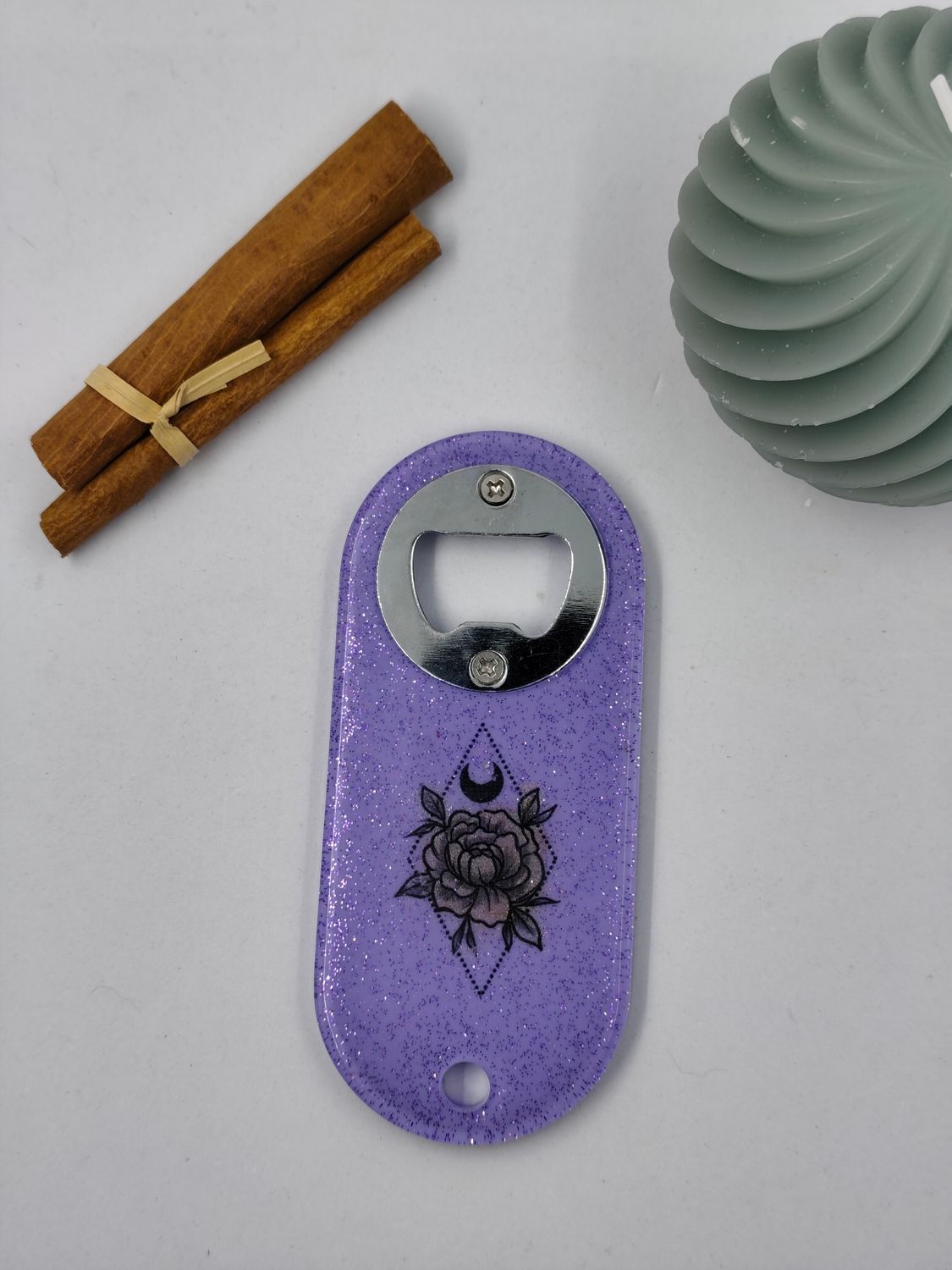 Forme ovale - violet paillettes/ rose Forme ovale - violet paillettes/ rose