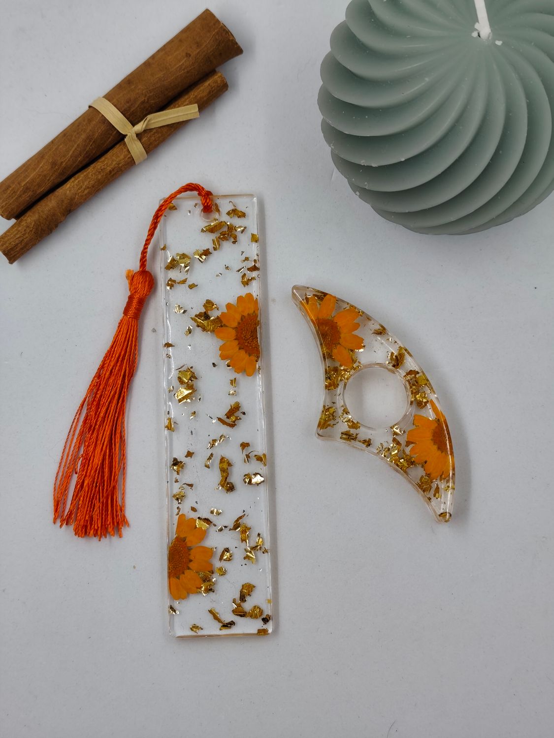 Fleur orange / Doré Fleur orange / Doré