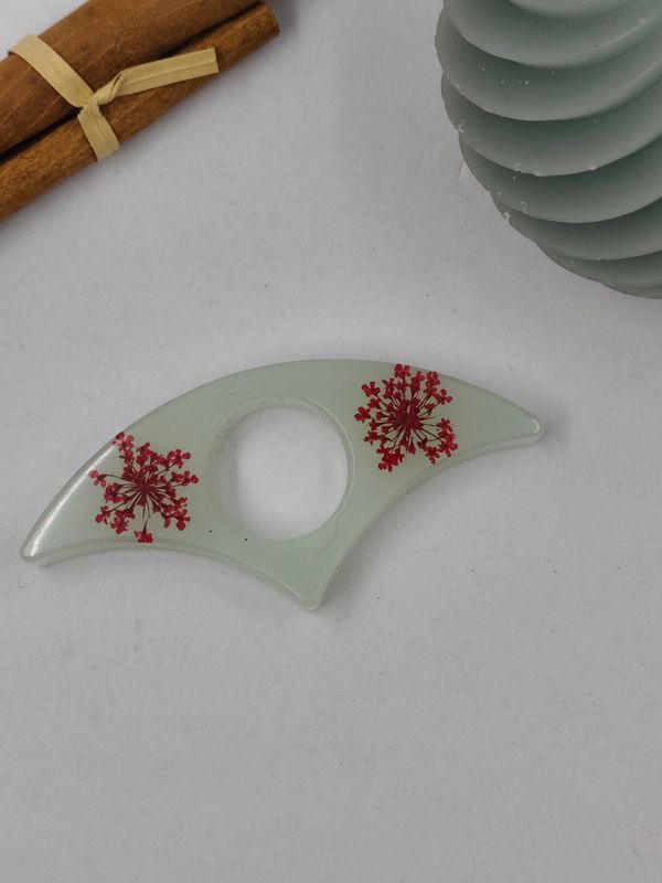 Bague de lecture - fleurs rouge / fond bleu pastel Bague de lecture - fleurs rouge / fond bleu pastel