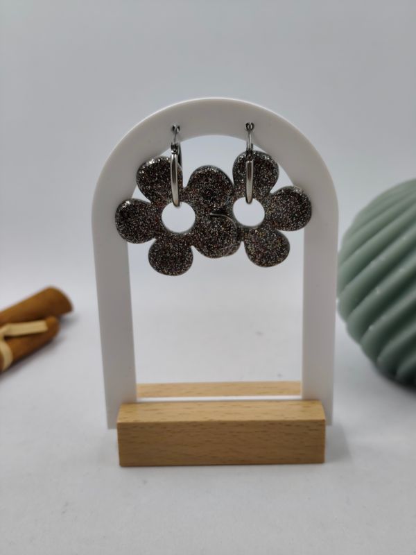 Pampilles paillettes argentées/ noires