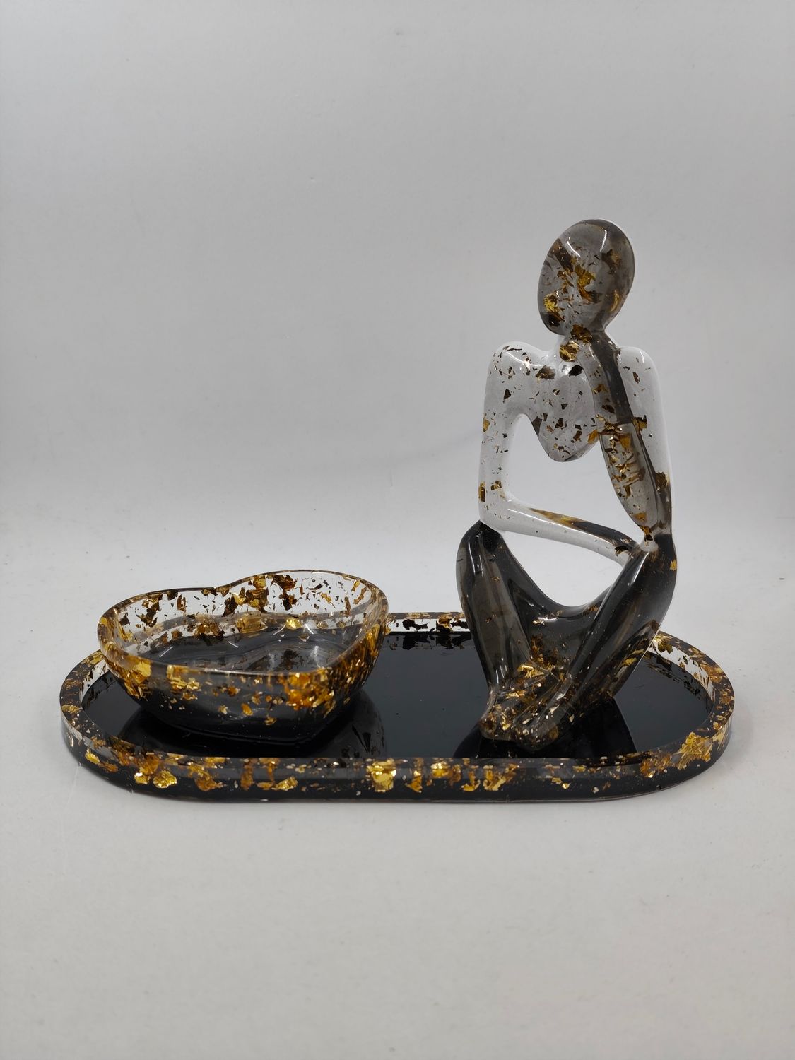 Vide poche coeur / femme noire doré Vide poche coeur / femme noire doré