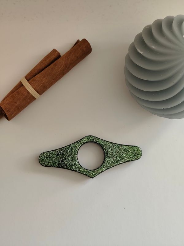 Bague de lecture - vert paillettes