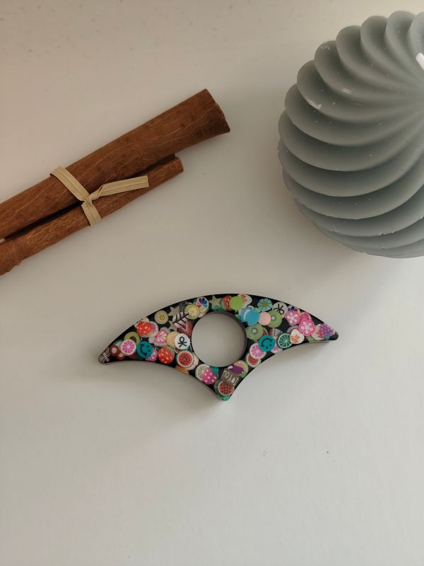 Bague de lecture ovale - émoticônes fond noir