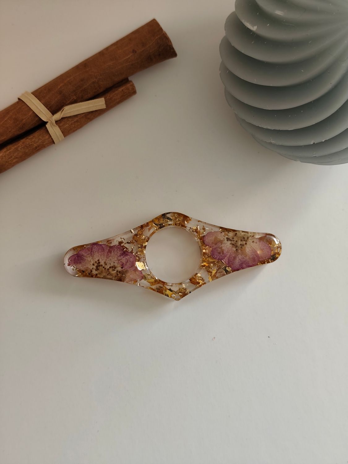 Bague de lecture - fleurs / doré