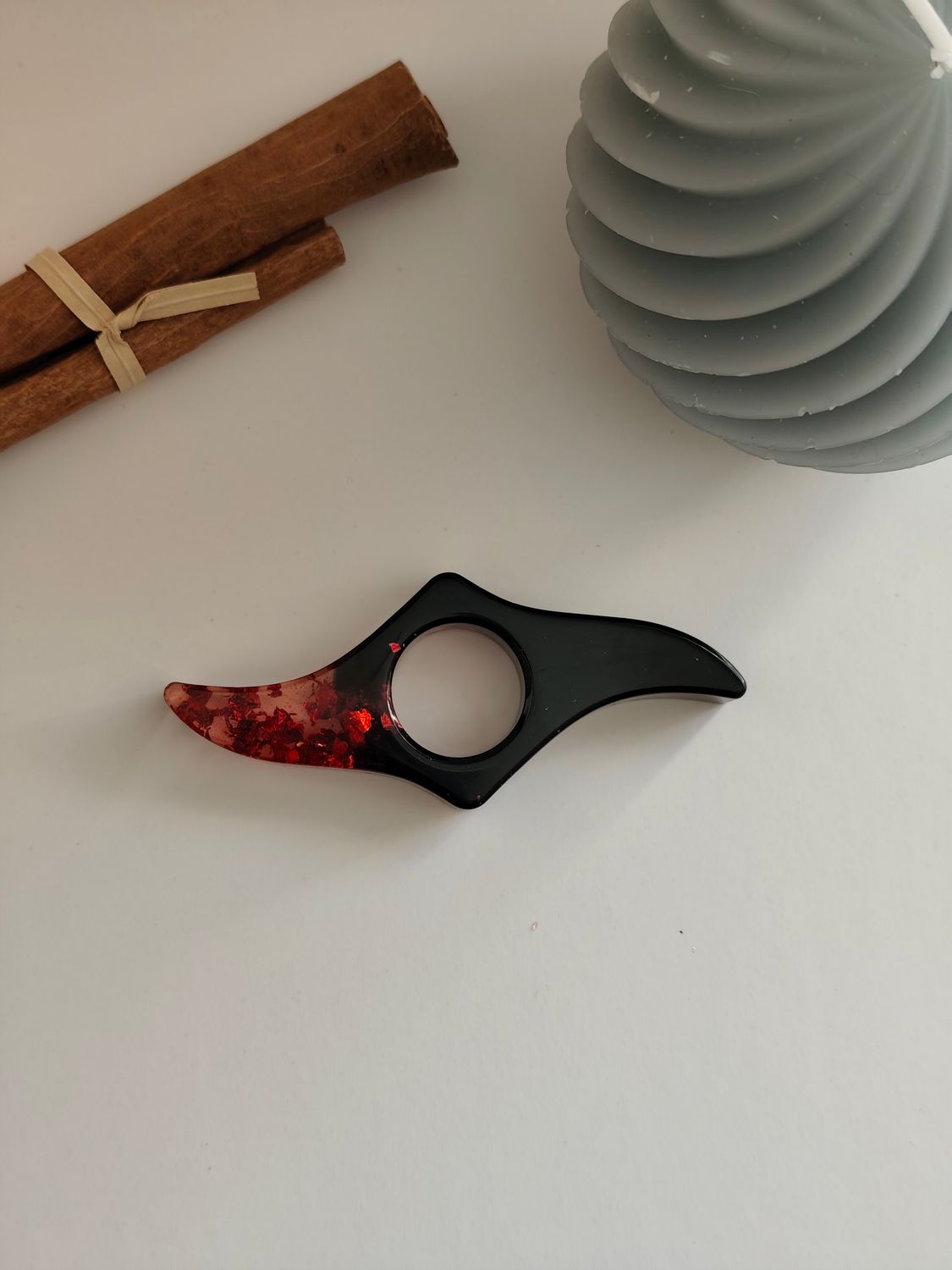 Bague de lecture - rouge / noir