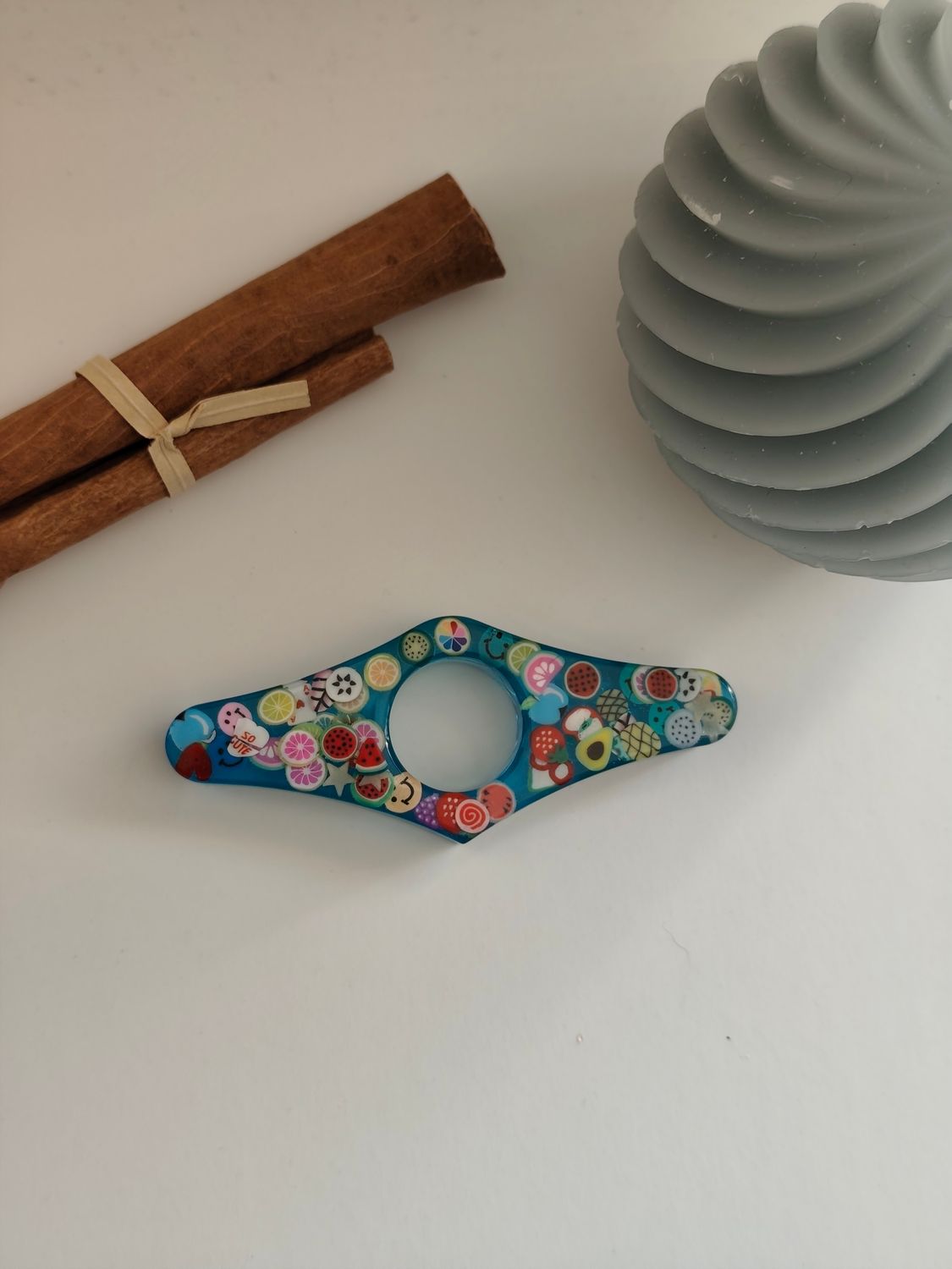 Bague de lecture - émoticônes fond bleu