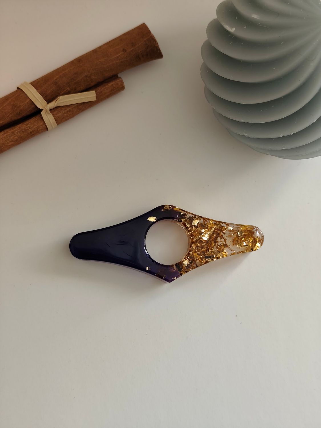 Bague de lecture - prune / doré