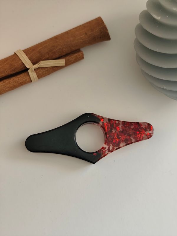 Bague de lecture - noire / rouge