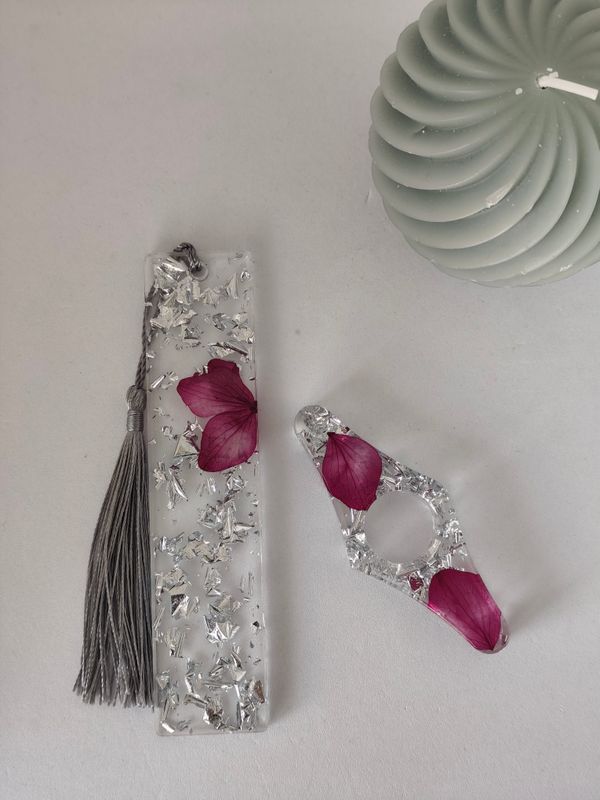 Fleur rose / argenté Fleur rose / argenté