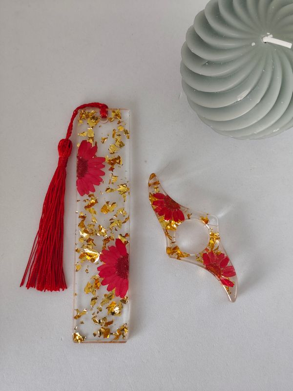 Fleur rouge / doré Fleur rouge / doré