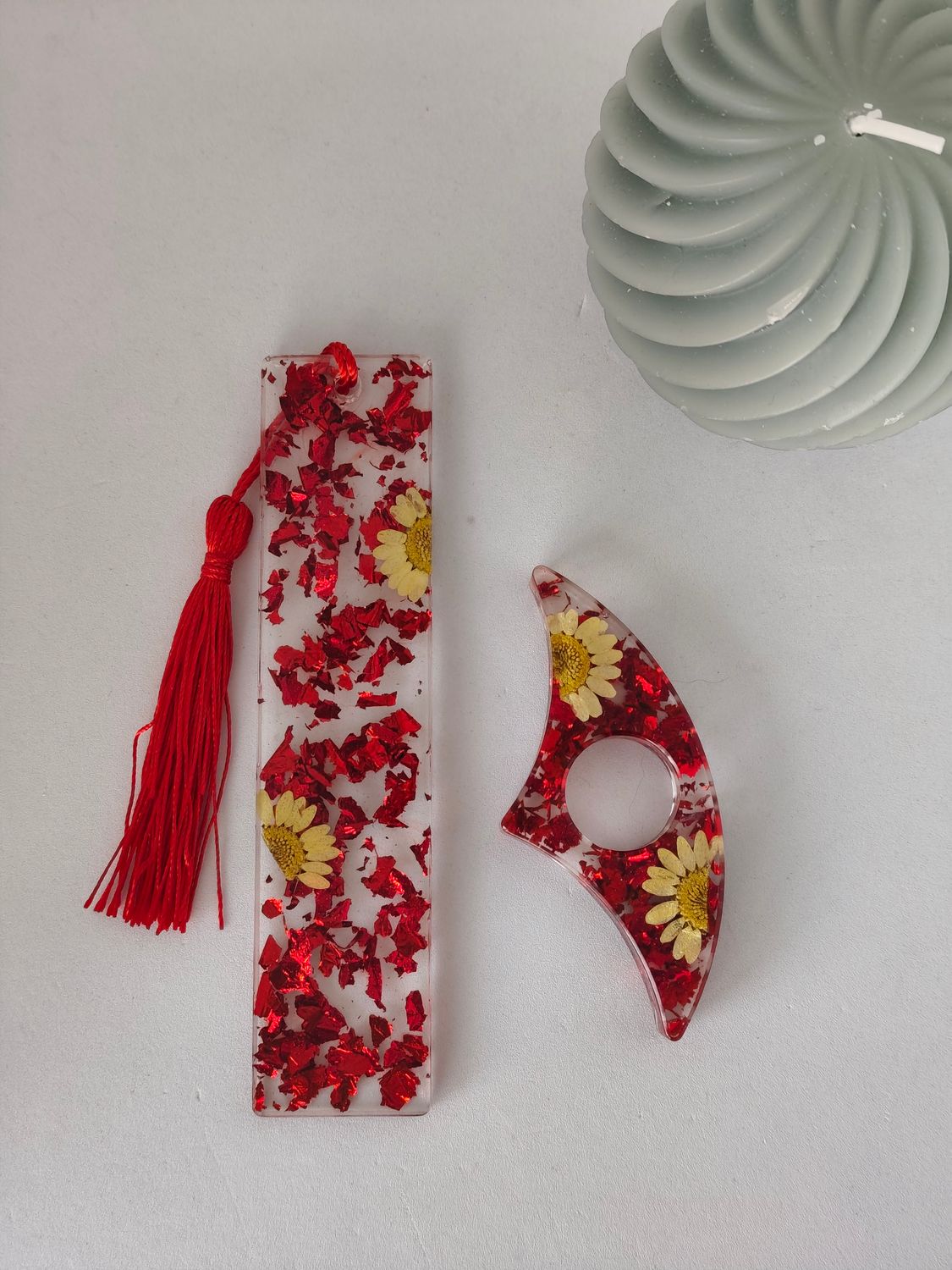 Fleur jaune  / rouge