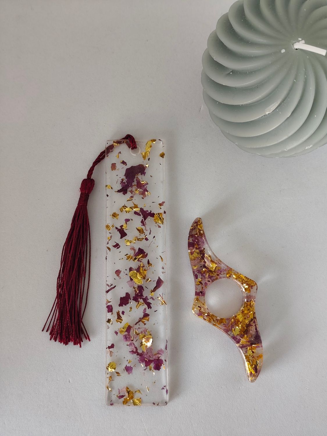 Fleur séchées rouge / doré