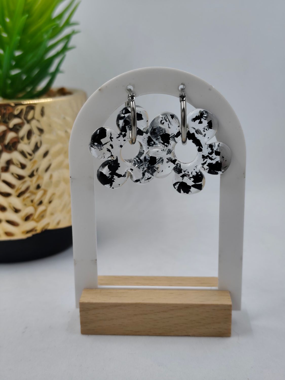 Pampilles noire argent transparent Pampilles noire argent transparent