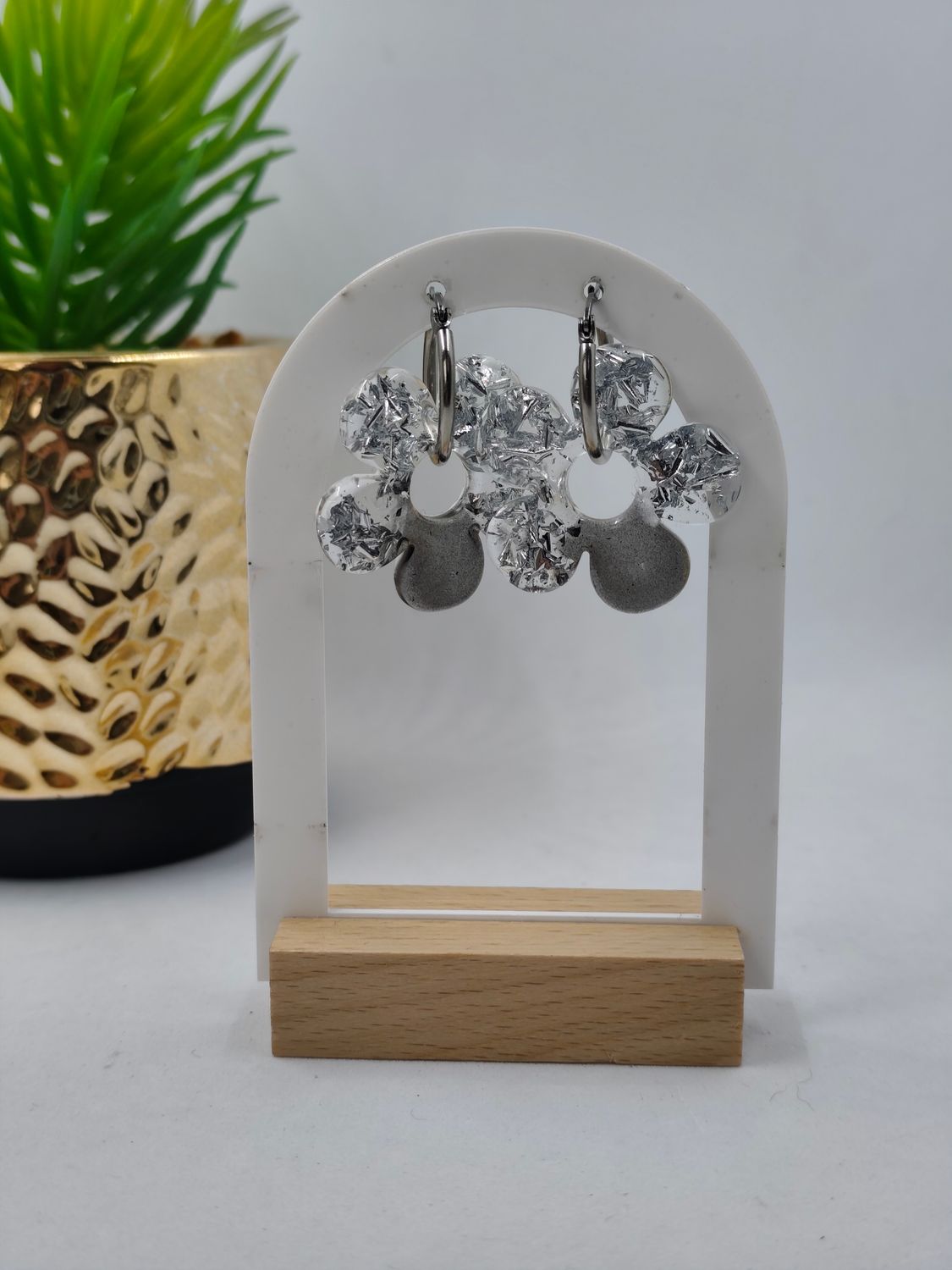 Pampilles noire/feuille d'argent Pampilles noire/feuille d'argent