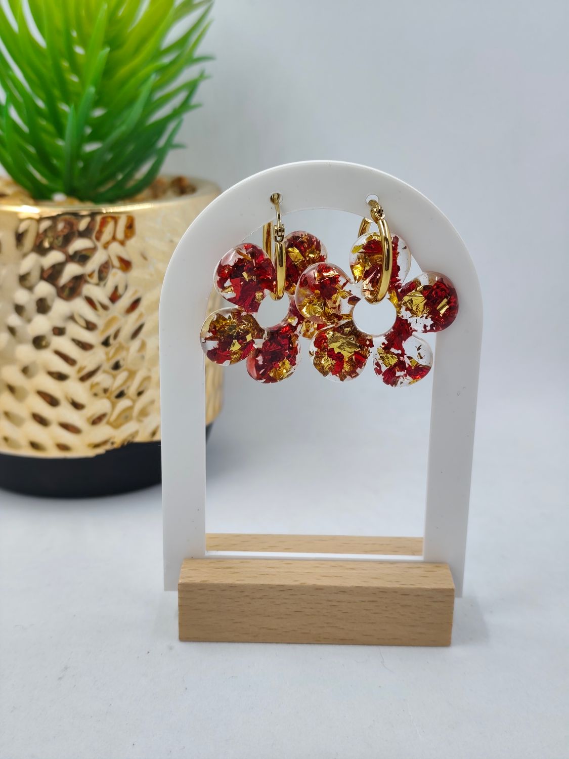 Pampilles rouge doré Pampilles rouge doré