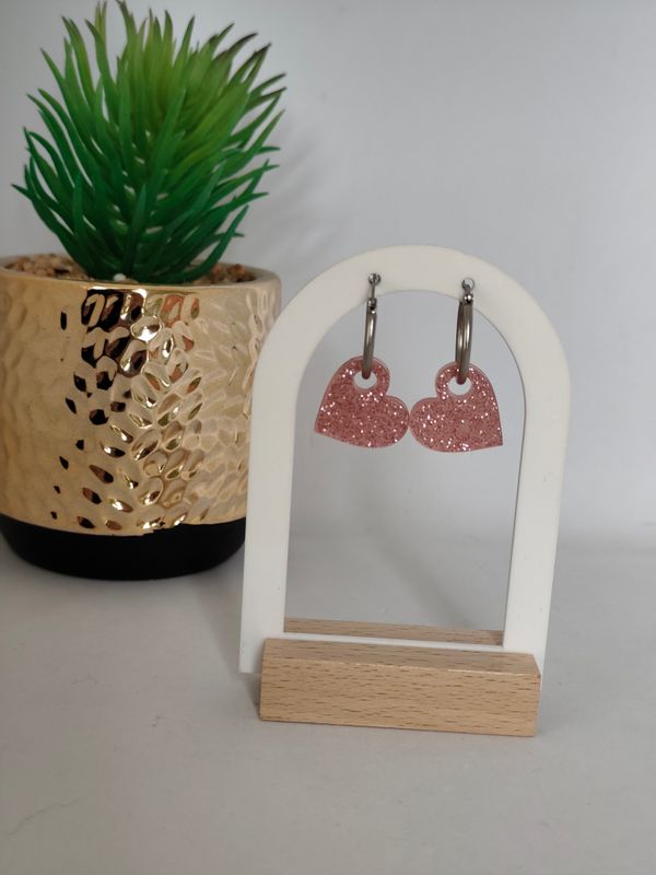 Coeur - rose paillettes Coeur - rose paillettes