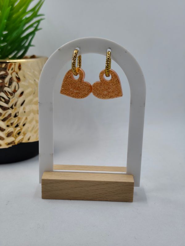 Coeur - marron paillettes doré Coeur - marron paillettes doré