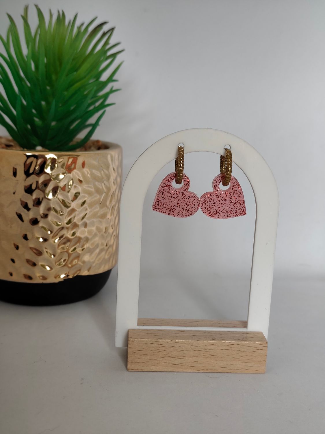 Coeur - rose paillettes