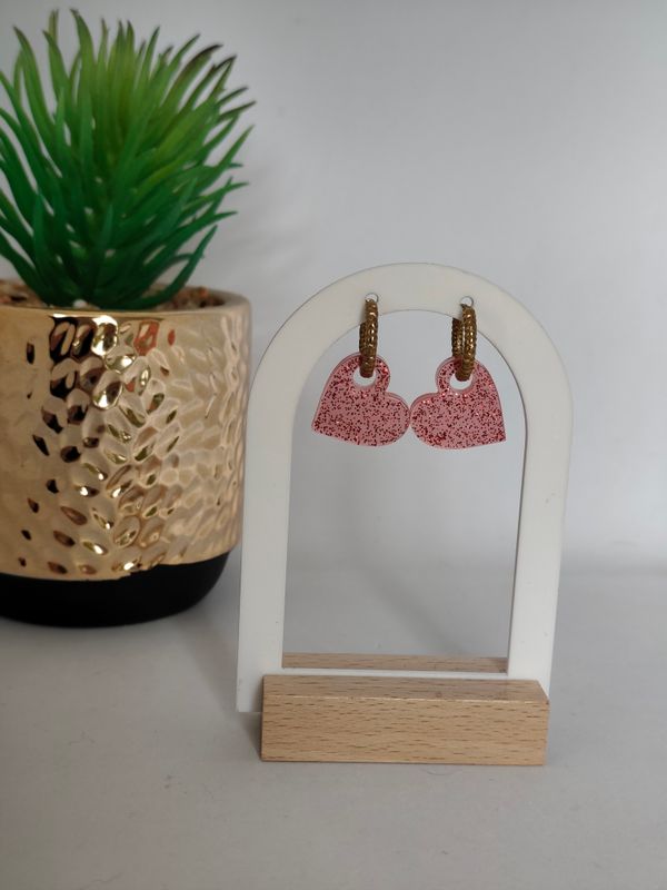 Coeur - rose paillettes Coeur - rose paillettes