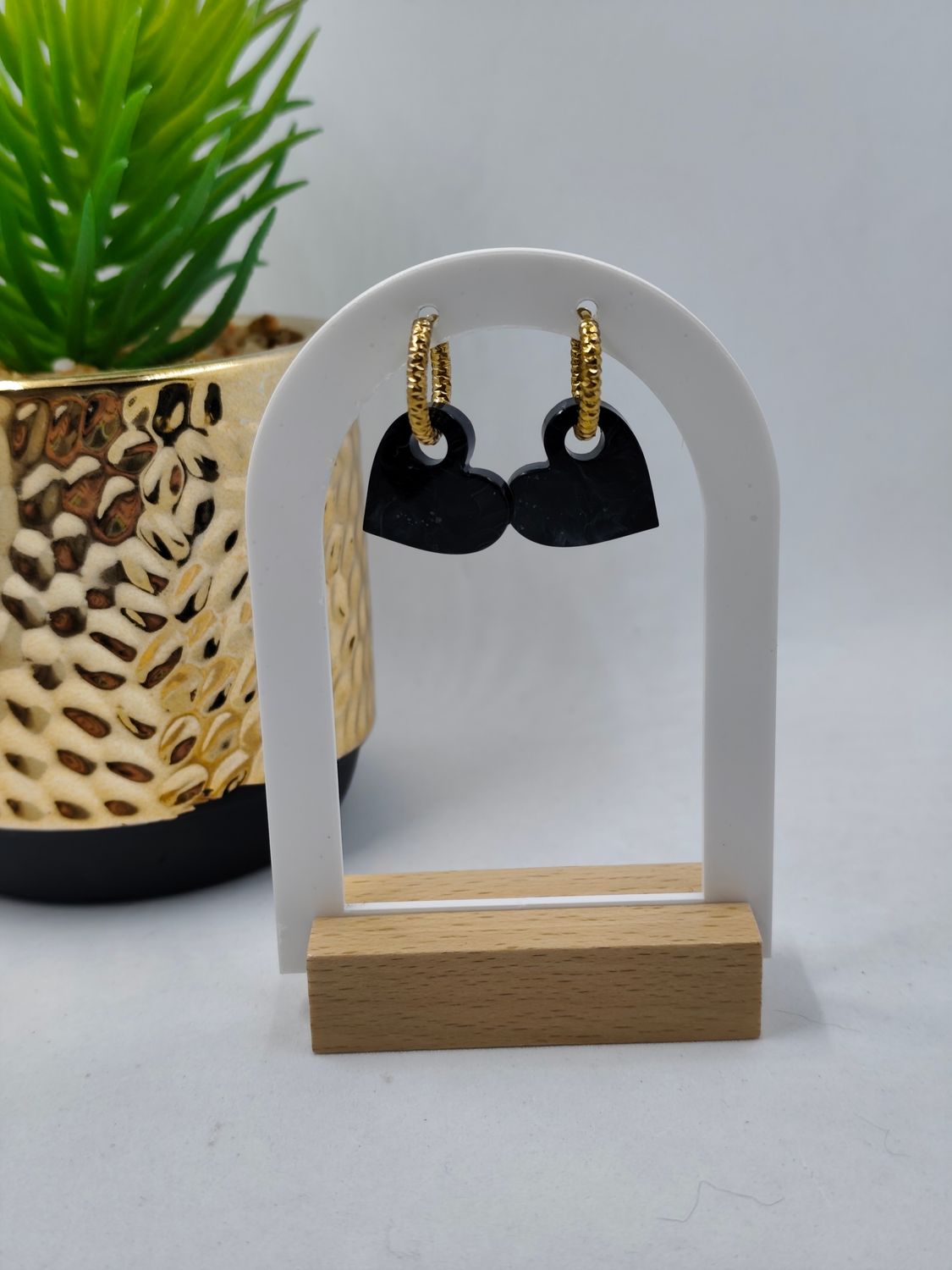 Coeur - noir marbré blanc