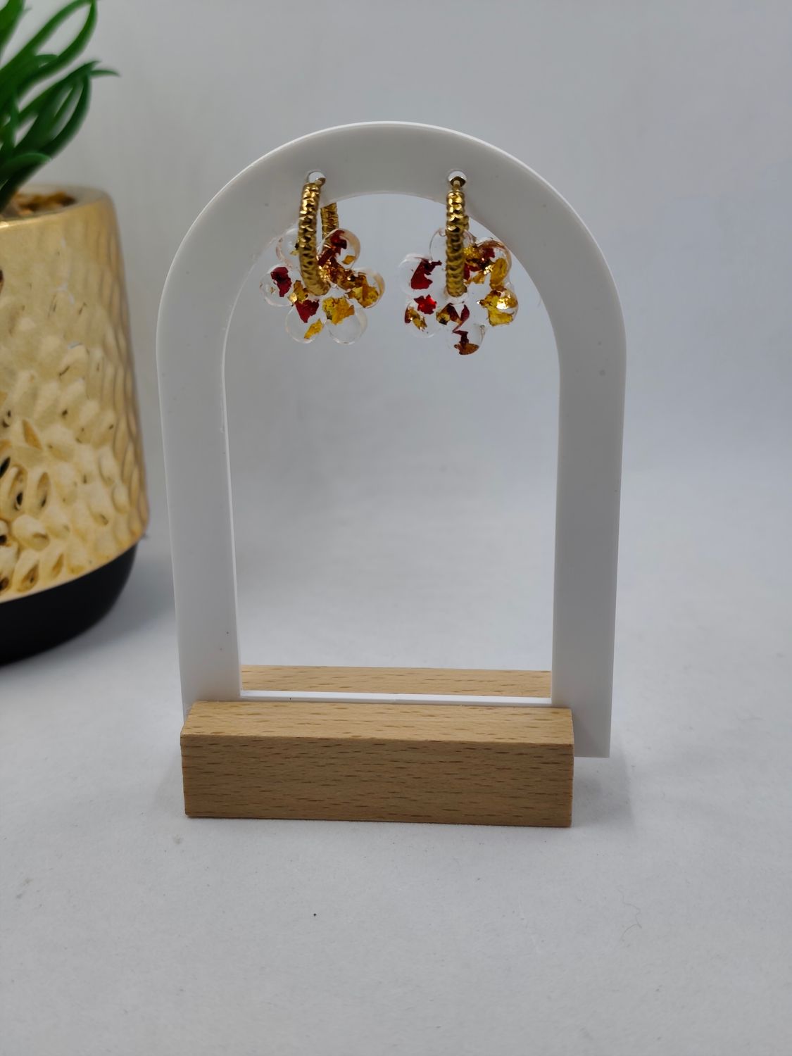 Mim's - rouge / doré transparent