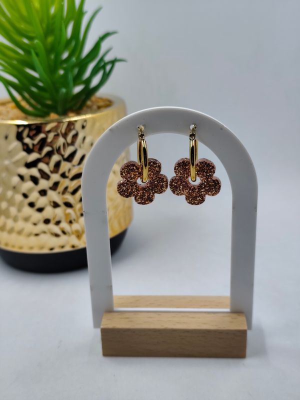 Mim's - doré marron paillettes / fond marron