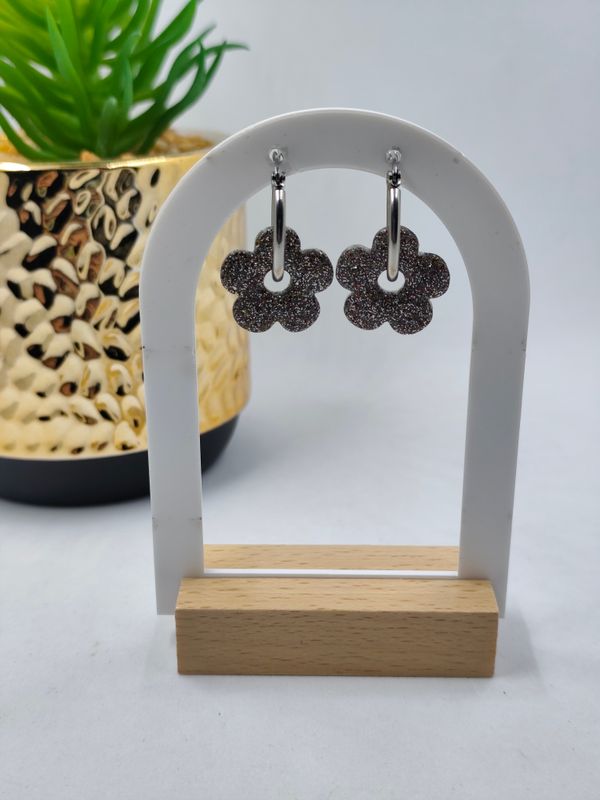 Mim's - rouge argent paillettes / fond noir