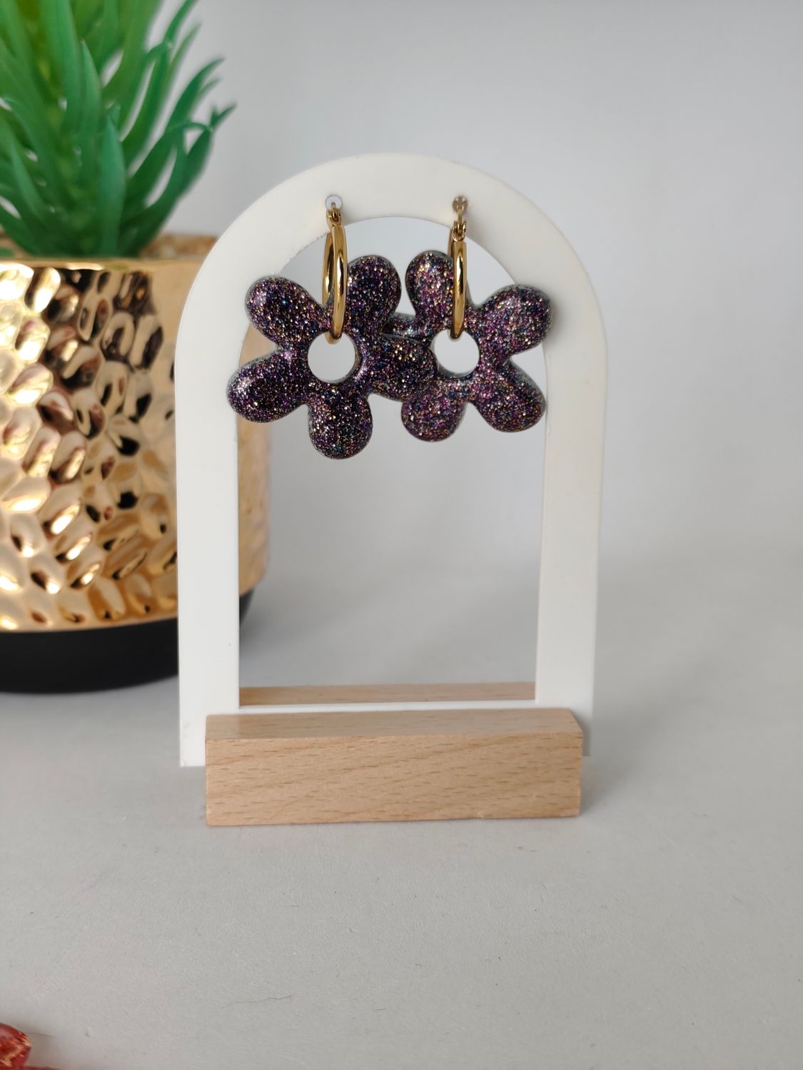 Pampilles paillettes violette doré bleu