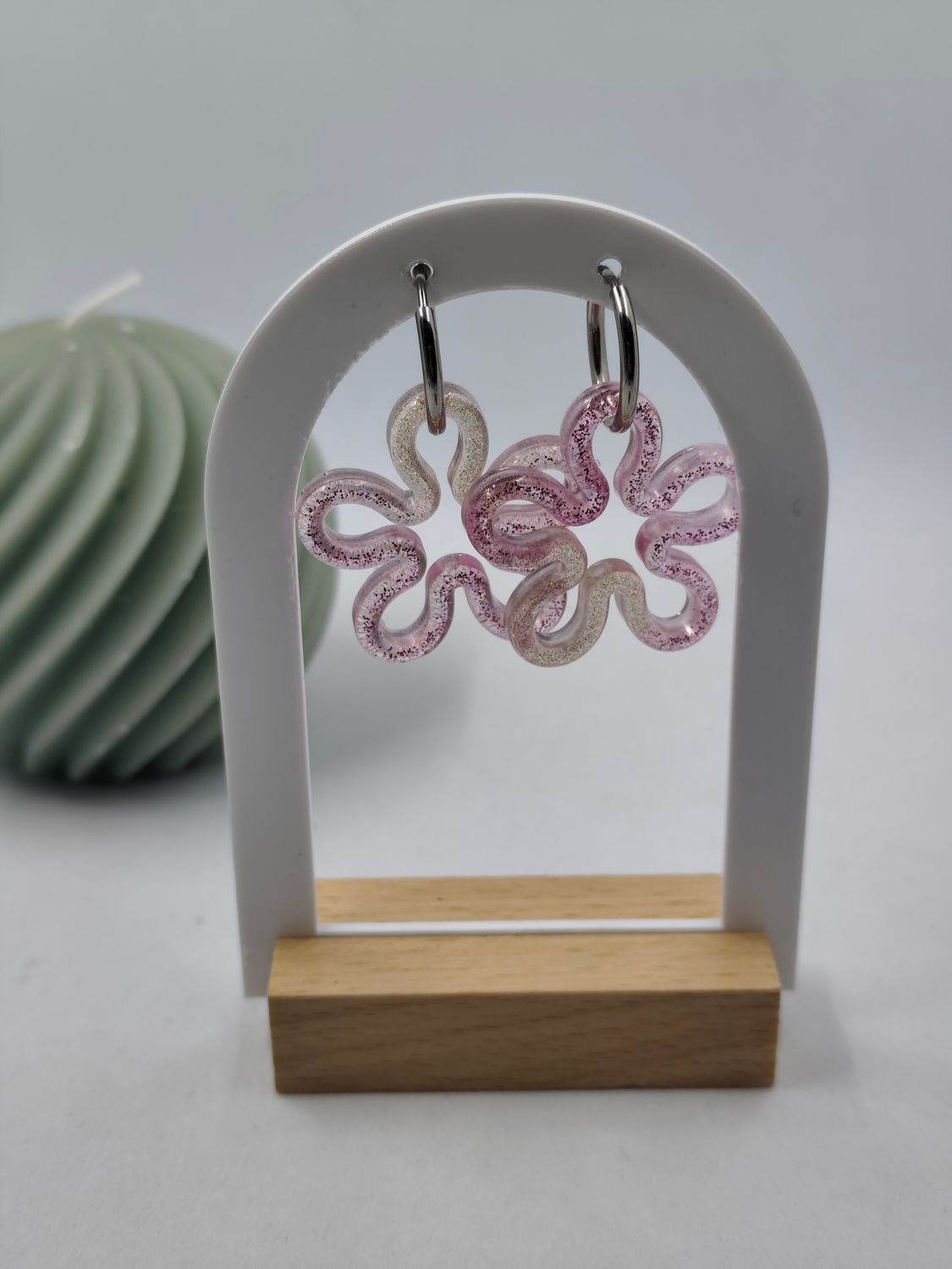 Pampilles rose paillettes