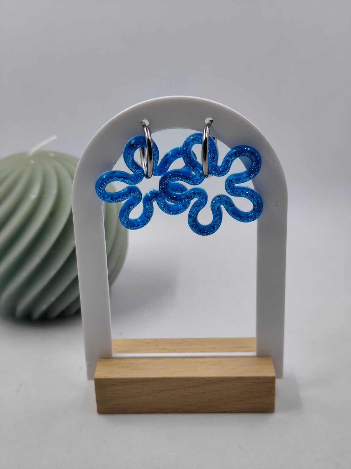 Pampilles bleu paillettes