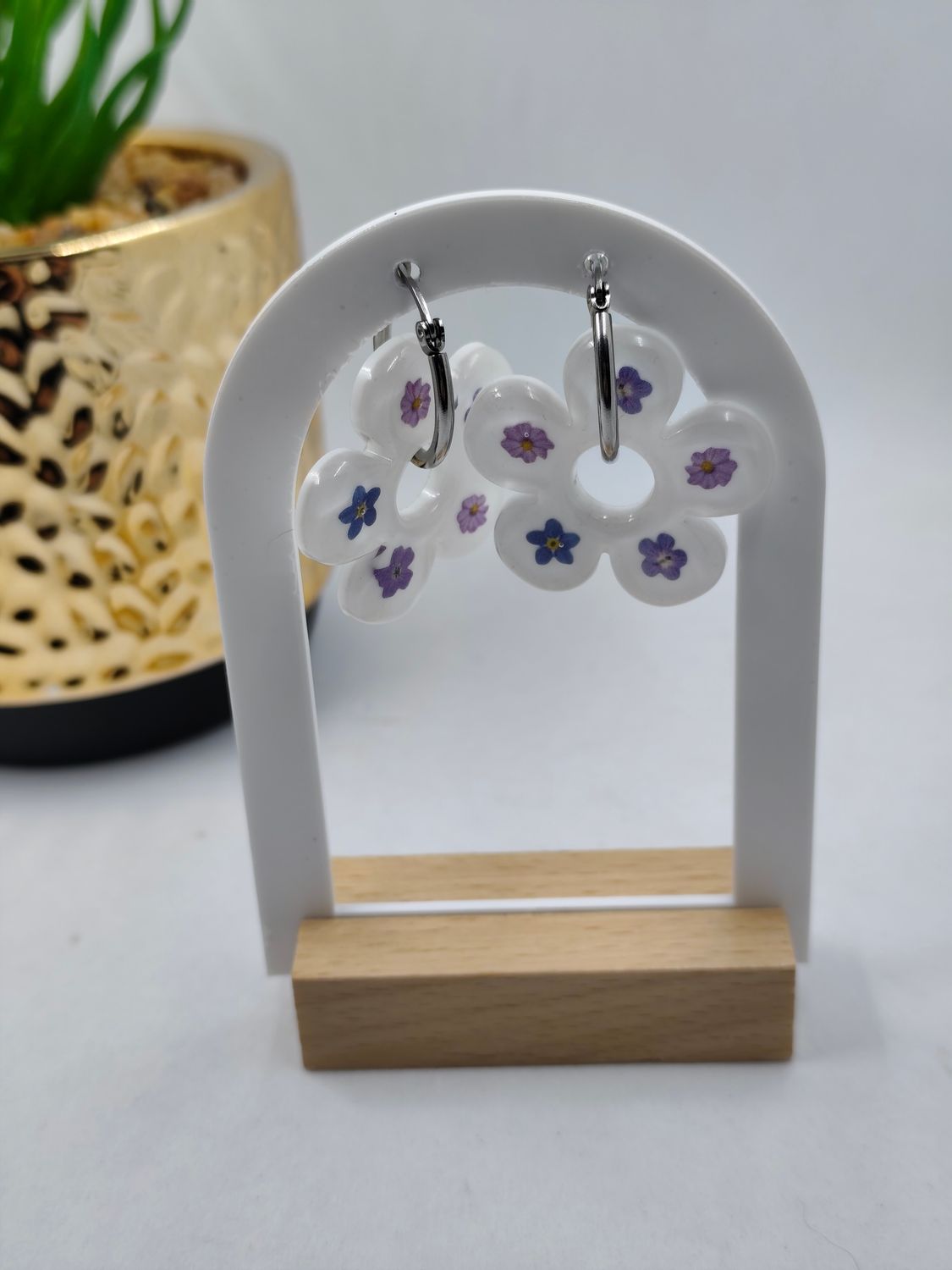 Pampilles - blanc incrustation mini fleurs