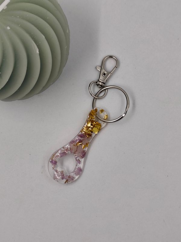 Jeton Coeur - fleurs séchées/ doré Jeton Coeur - fleurs séchées/ doré