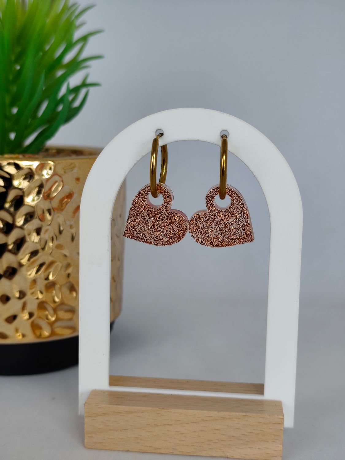 Coeur - marron paillettes Coeur - marron paillettes